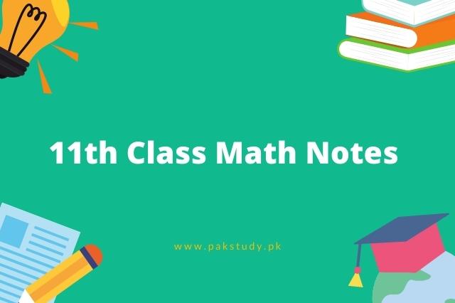 11th Class Math Notes For FBISE Free Download In pdf 2023